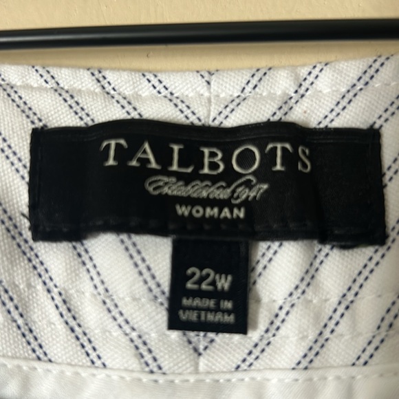 Talbots Woman Striped Heritage Capri Pants Sz 22W - Picture 4 of 8
